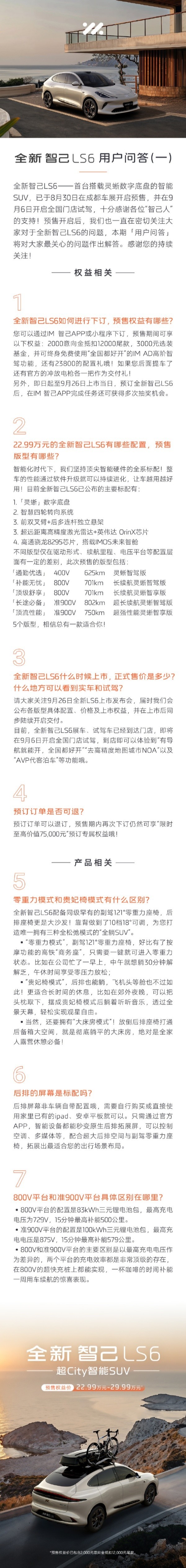 智己发布LS6用户问答 全新纯电SUV预售价22.99万起