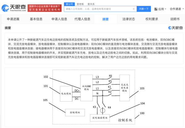 上汽集团公布新专利：实现新能源汽车边充电边放电